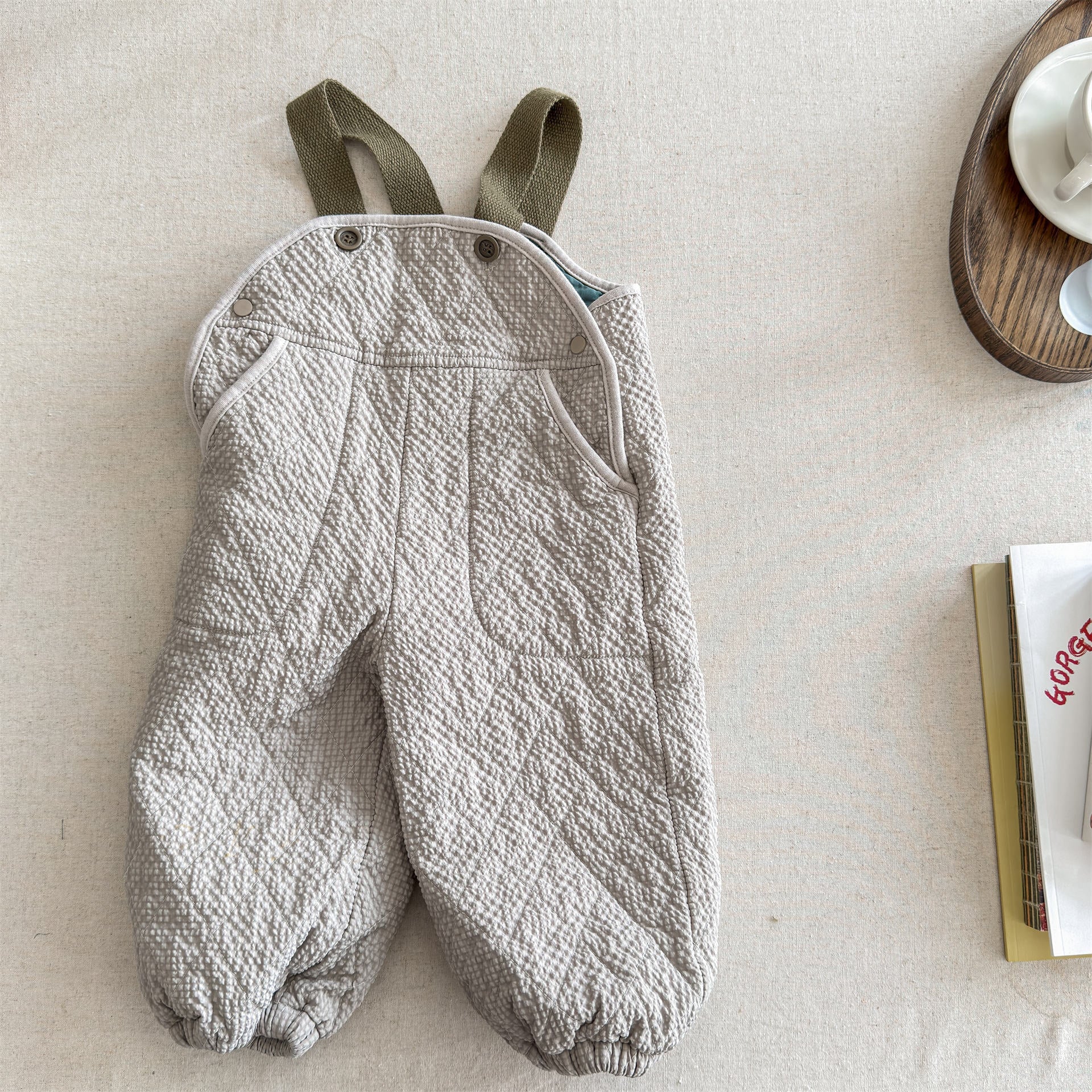 サロペットパンツ・サスペンダーパンツ キルトサロペットオーバーオール 防寒 サスペンダーパンツ【mh0011910】