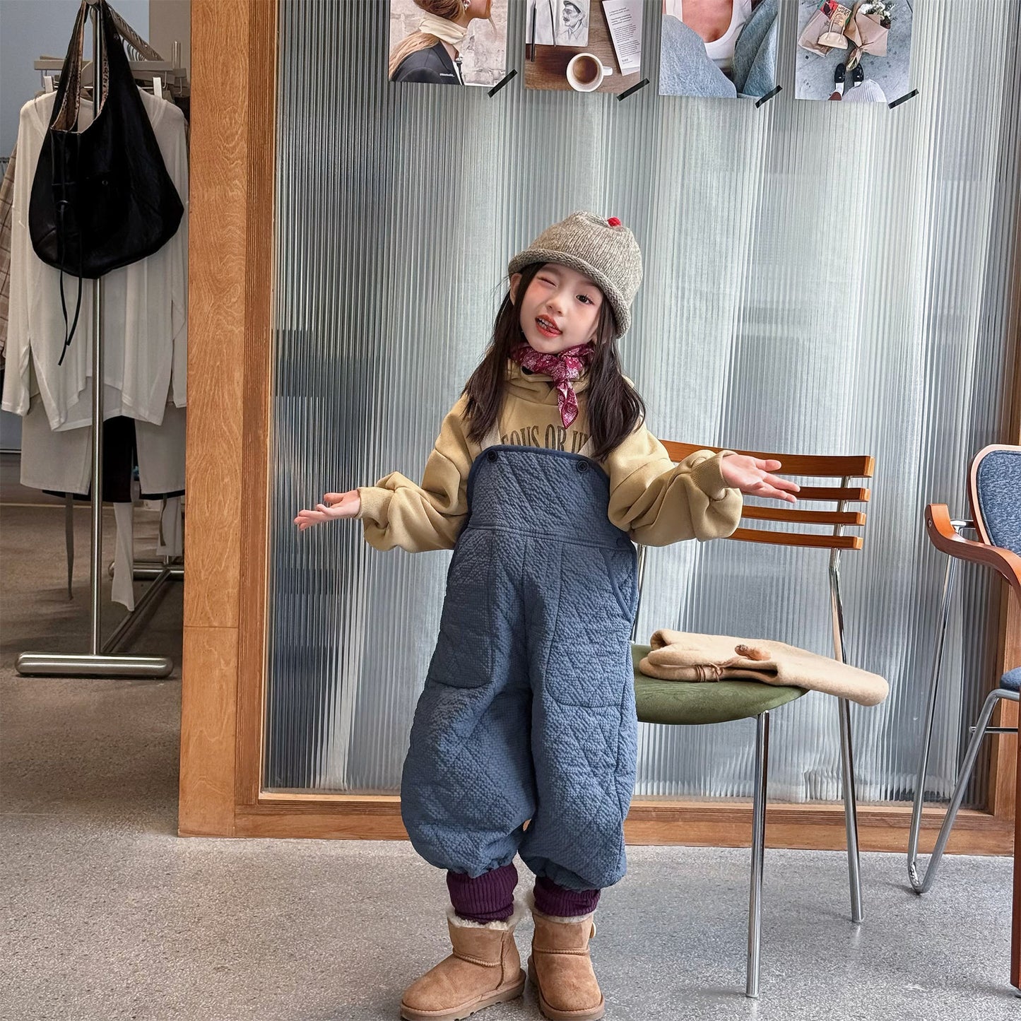 サロペットパンツ・サスペンダーパンツ キルトサロペットオーバーオール 防寒 サスペンダーパンツ【mh0011910】