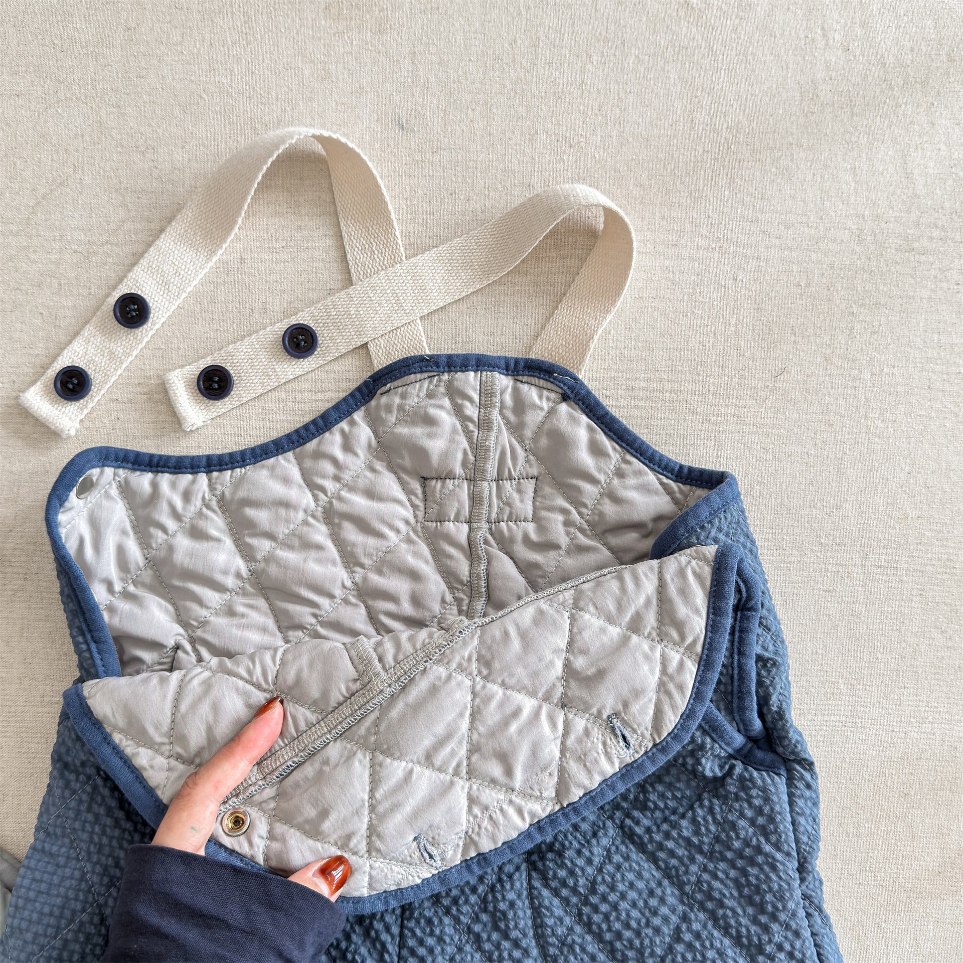 サロペットパンツ・サスペンダーパンツ キルトサロペットオーバーオール 防寒 サスペンダーパンツ【mh0011910】