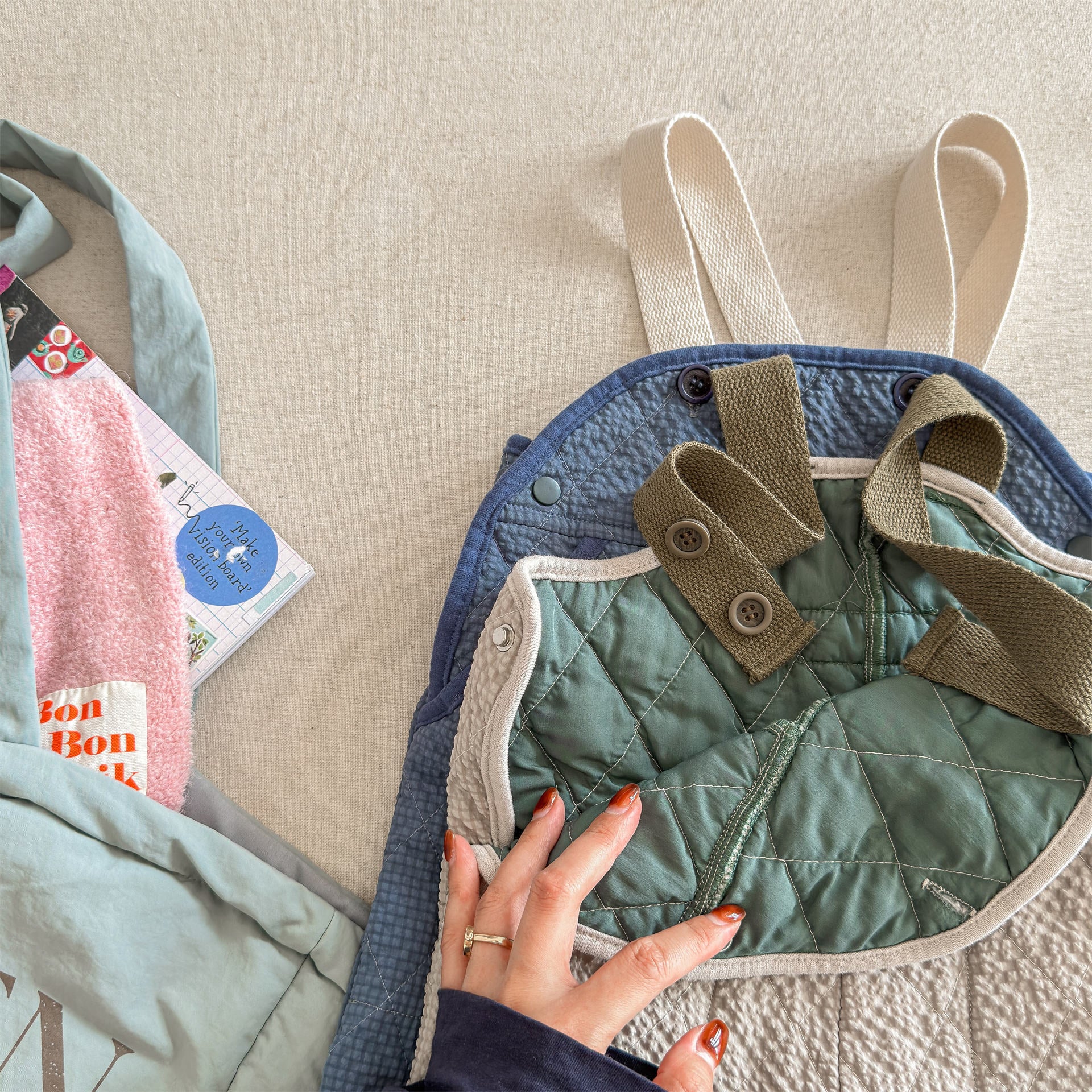 サロペットパンツ・サスペンダーパンツ キルトサロペットオーバーオール 防寒 サスペンダーパンツ【mh0011910】