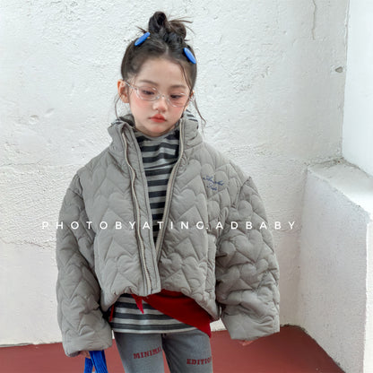 ショートコート・ジャケット・ジャンパー ハートキルティングジャケット キルトブルゾン ショートコート【mh0011912】