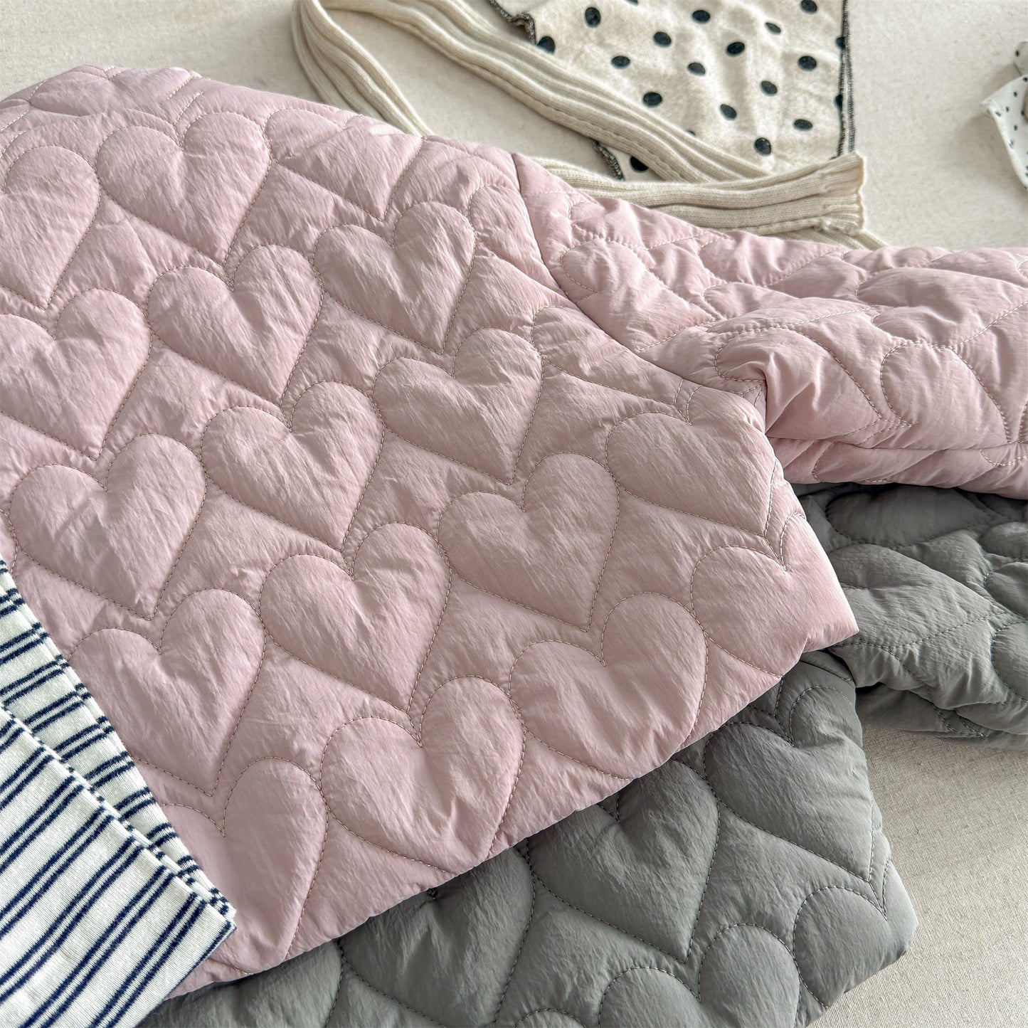 ショートコート・ジャケット・ジャンパー ハートキルティングジャケット キルトブルゾン ショートコート【mh0011912】