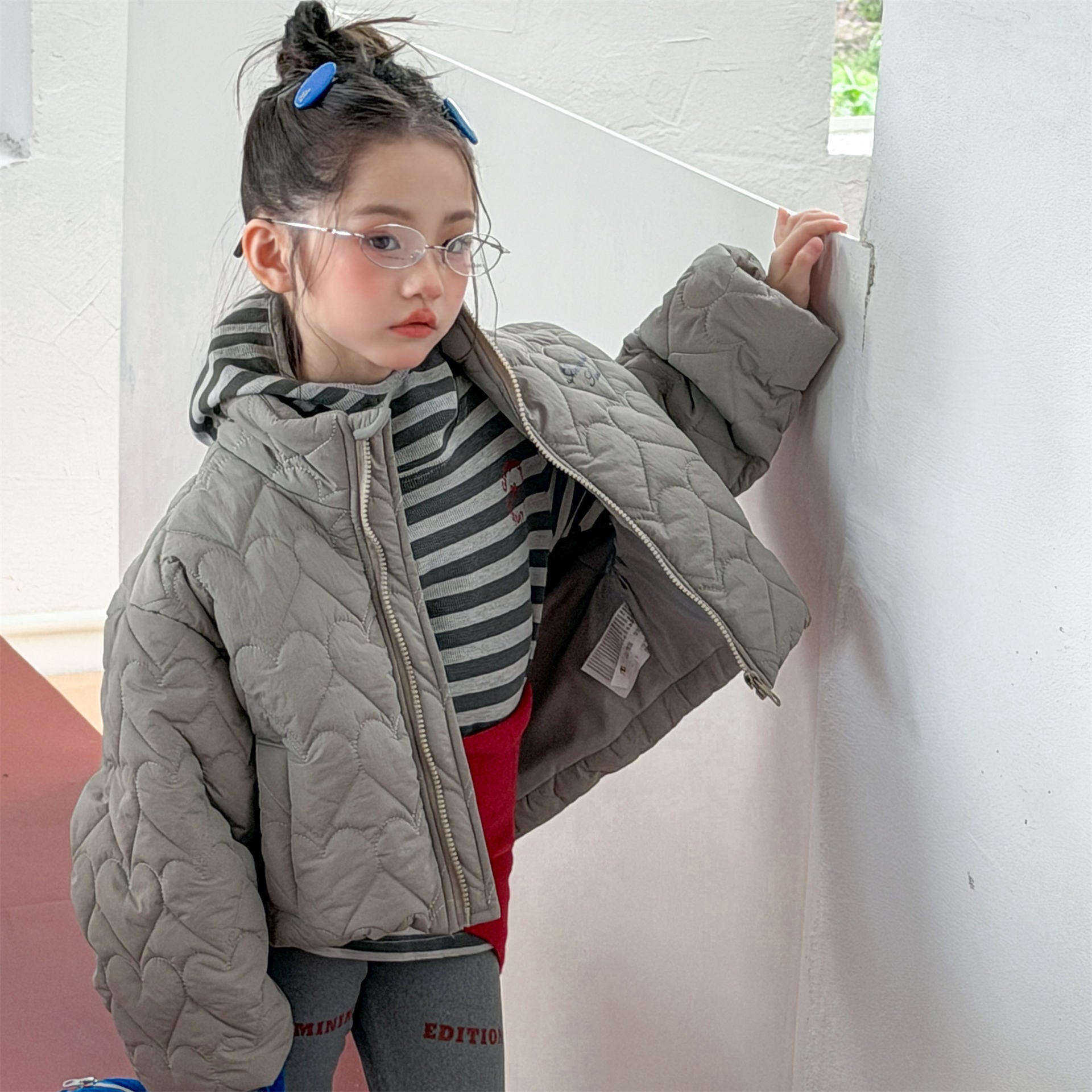 ショートコート・ジャケット・ジャンパー ハートキルティングジャケット キルトブルゾン ショートコート【mh0011912】