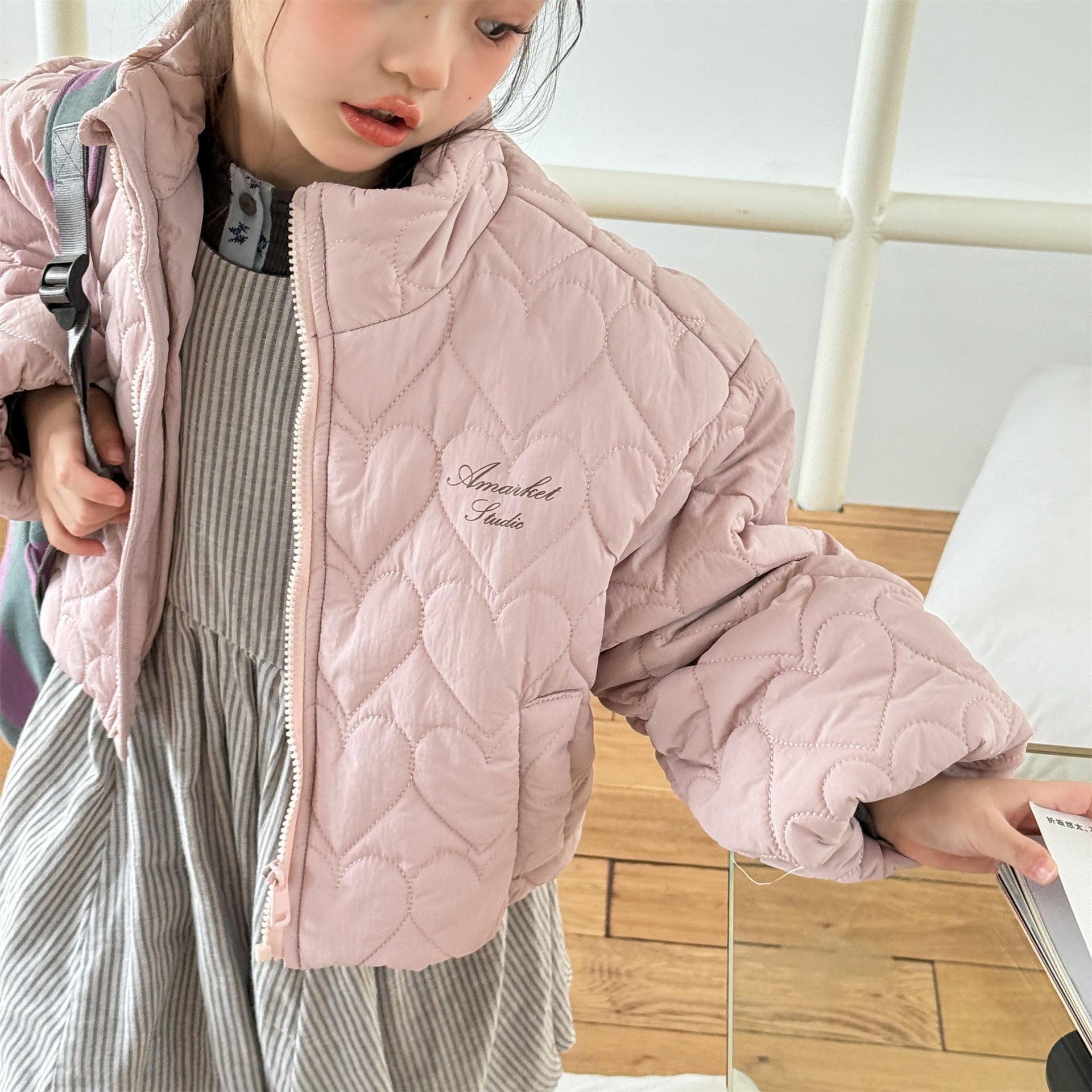 ショートコート・ジャケット・ジャンパー ハートキルティングジャケット キルトブルゾン ショートコート【mh0011912】