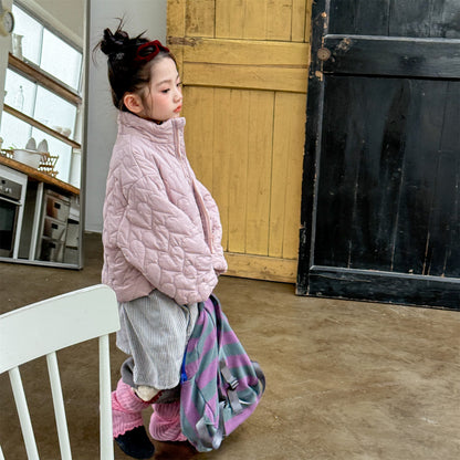 ショートコート・ジャケット・ジャンパー ハートキルティングジャケット キルトブルゾン ショートコート【mh0011912】