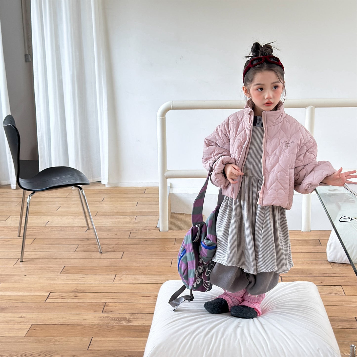 ショートコート・ジャケット・ジャンパー ハートキルティングジャケット キルトブルゾン ショートコート【mh0011912】