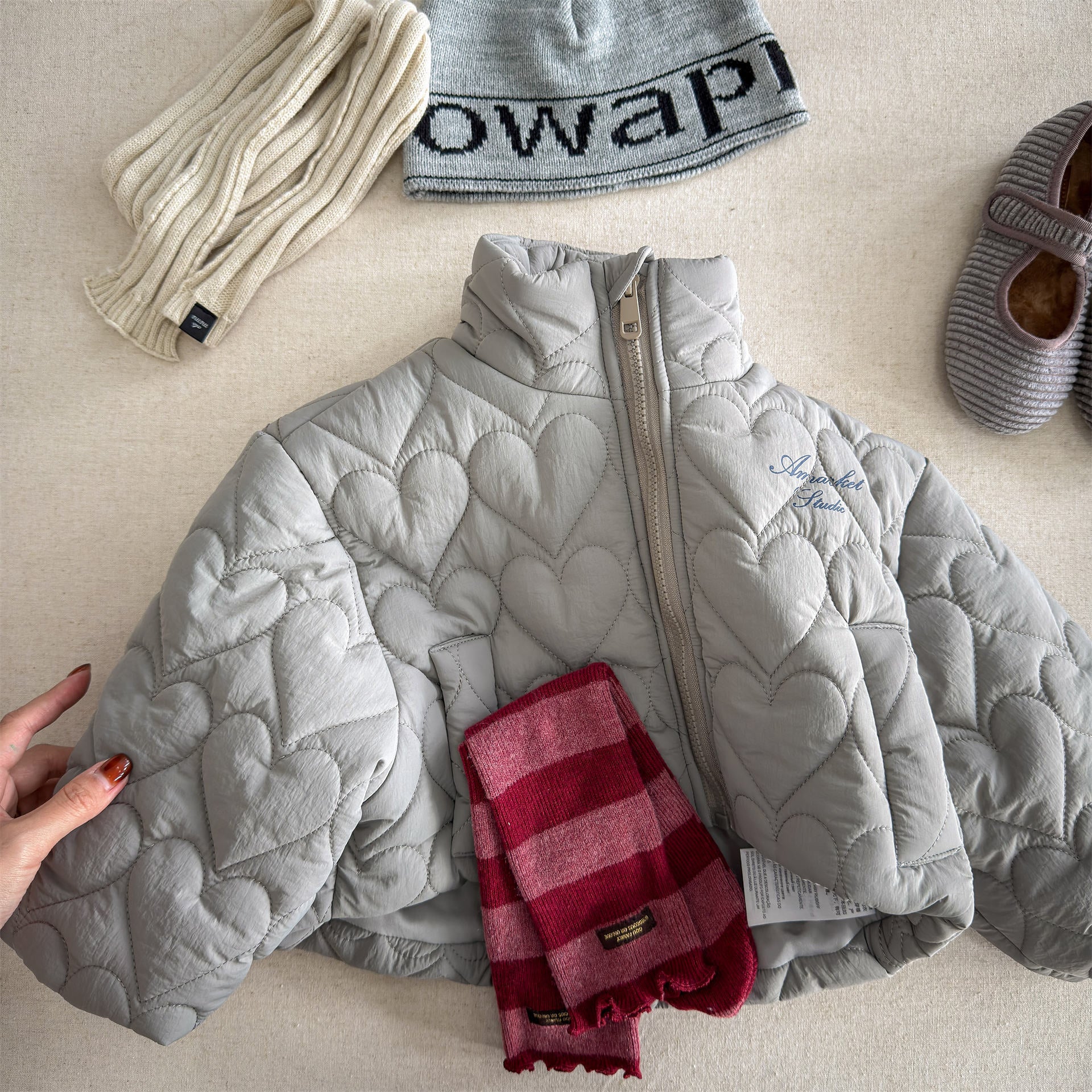 ショートコート・ジャケット・ジャンパー ハートキルティングジャケット キルトブルゾン ショートコート【mh0011912】