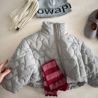 ショートコート・ジャケット・ジャンパー ハートキルティングジャケット キルトブルゾン ショートコート【mh0011912】