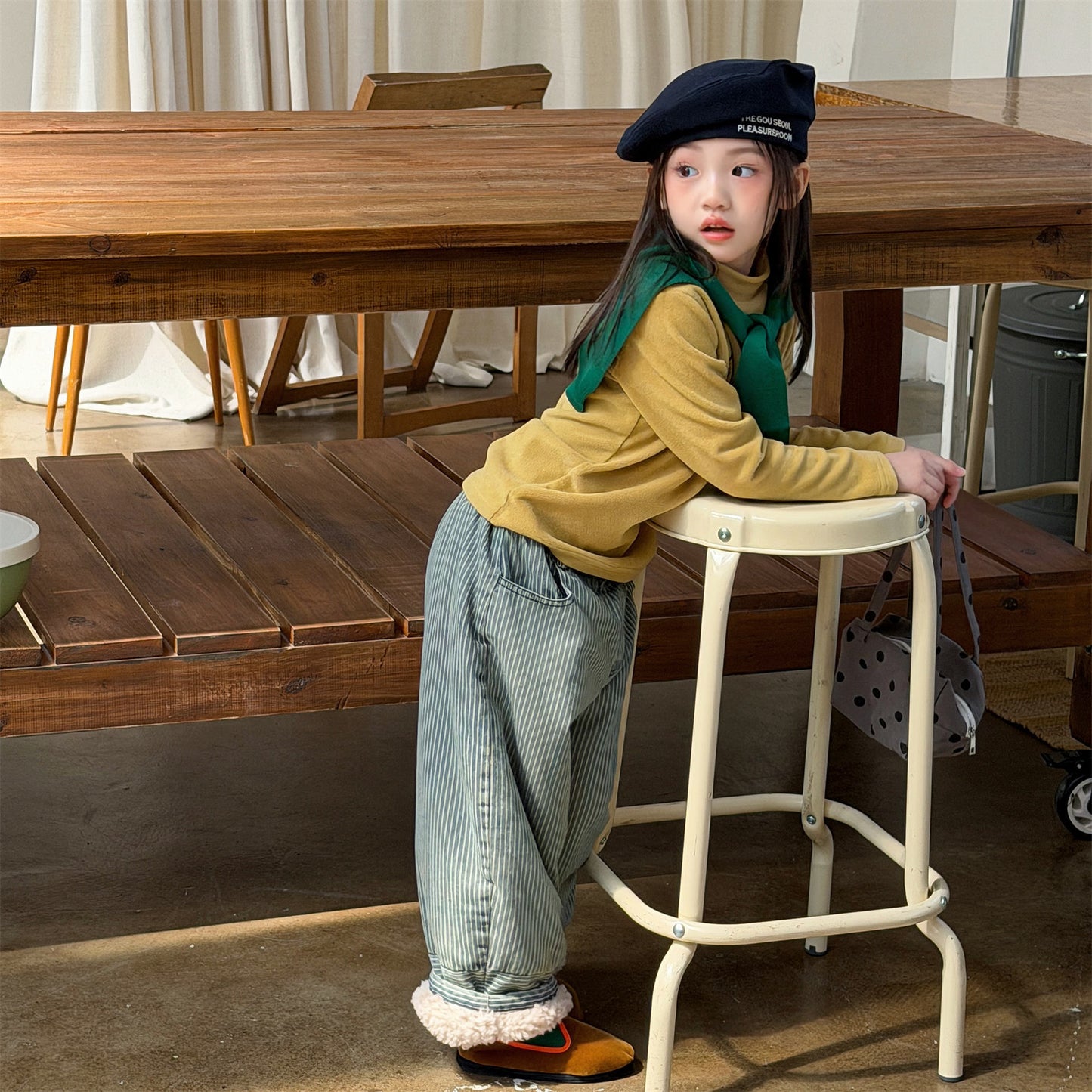 デニムパンツ 裏ボアデニムパンツ ストライプ 暖パン ジーンズ【mh0011914】