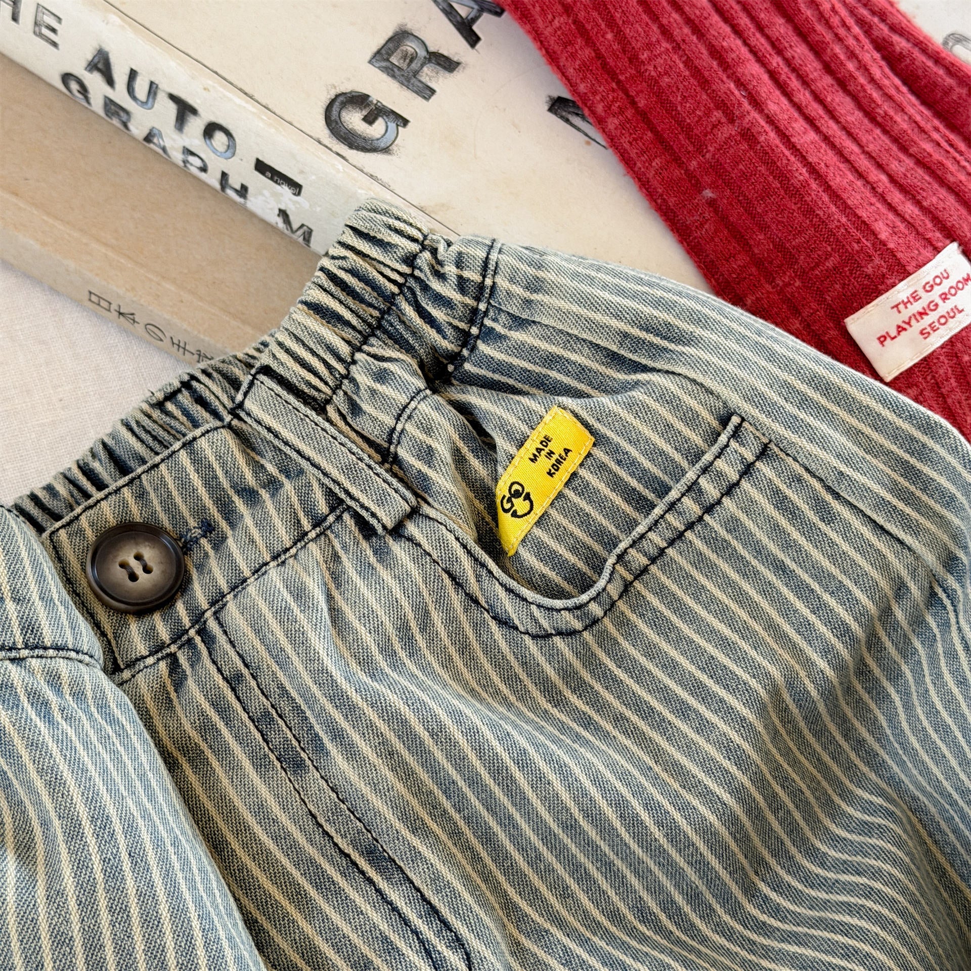 デニムパンツ 裏ボアデニムパンツ ストライプ 暖パン ジーンズ【mh0011914】