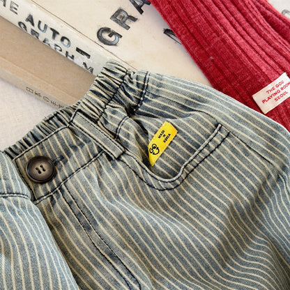 デニムパンツ 裏ボアデニムパンツ ストライプ 暖パン ジーンズ【mh0011914】