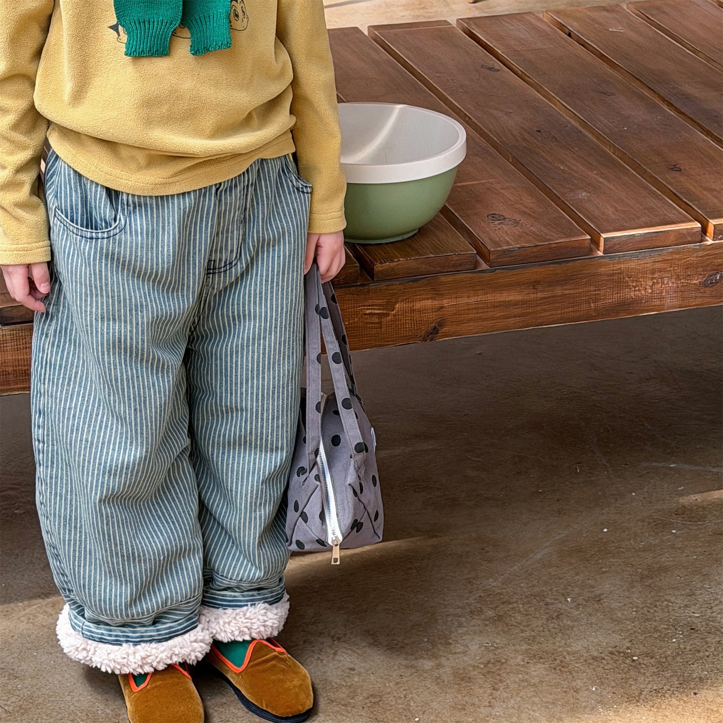 デニムパンツ 裏ボアデニムパンツ ストライプ 暖パン ジーンズ【mh0011914】