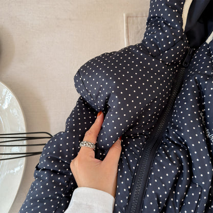 ショートコート・ジャケット・ジャンパー 中綿フーディブルゾンジャケット 無地/ドット アウターコート【mh0011915】