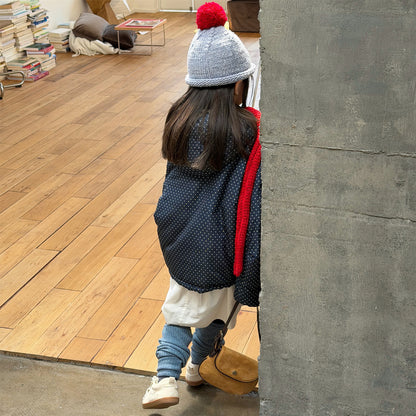 ショートコート・ジャケット・ジャンパー 中綿フーディブルゾンジャケット 無地/ドット アウターコート【mh0011915】