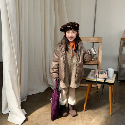 ショートコート・ジャケット・ジャンパー 中綿フーディブルゾンジャケット 無地/ドット アウターコート【mh0011915】