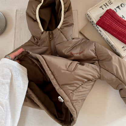 ショートコート・ジャケット・ジャンパー 中綿フーディブルゾンジャケット 無地/ドット アウターコート【mh0011915】