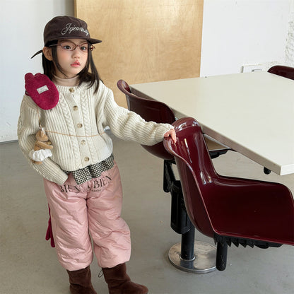 ロングパンツ・スウェットパンツ 中綿防寒パンツ ジョガーパンツ 暖パン ロゴプリント【mh0011916】