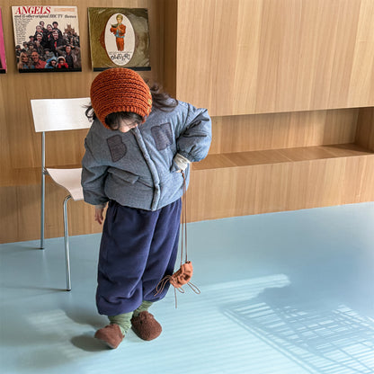 ショートコート・ジャケット・ジャンパー パッチワークブルゾン 中綿ジャケット コート【mh0011918】