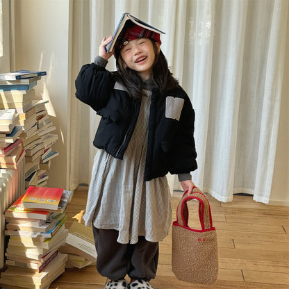 ショートコート・ジャケット・ジャンパー パッチワークブルゾン 中綿ジャケット コート【mh0011918】