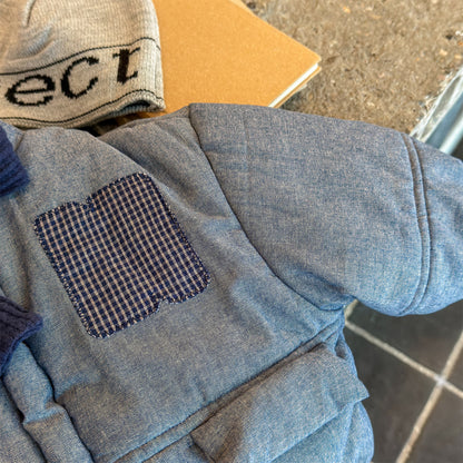 ショートコート・ジャケット・ジャンパー パッチワークブルゾン 中綿ジャケット コート【mh0011918】