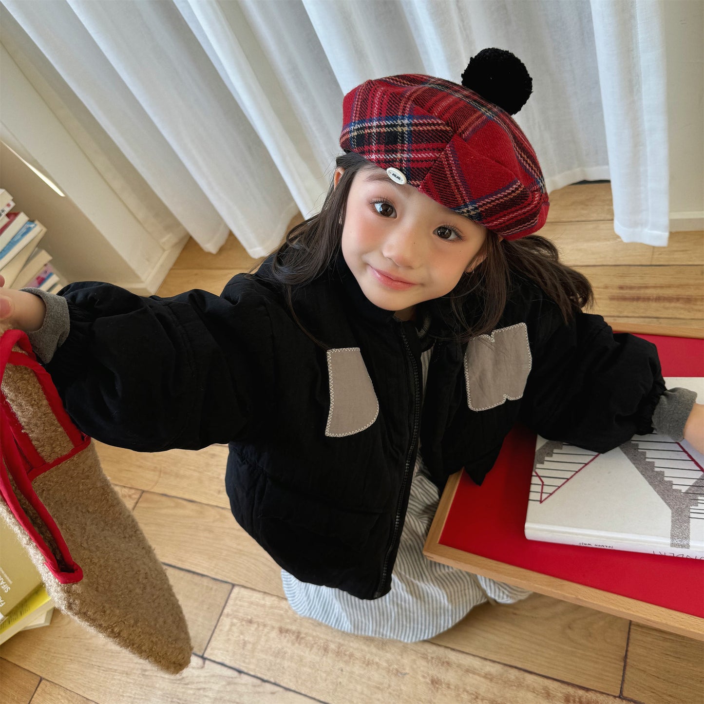 ショートコート・ジャケット・ジャンパー パッチワークブルゾン 中綿ジャケット コート【mh0011918】