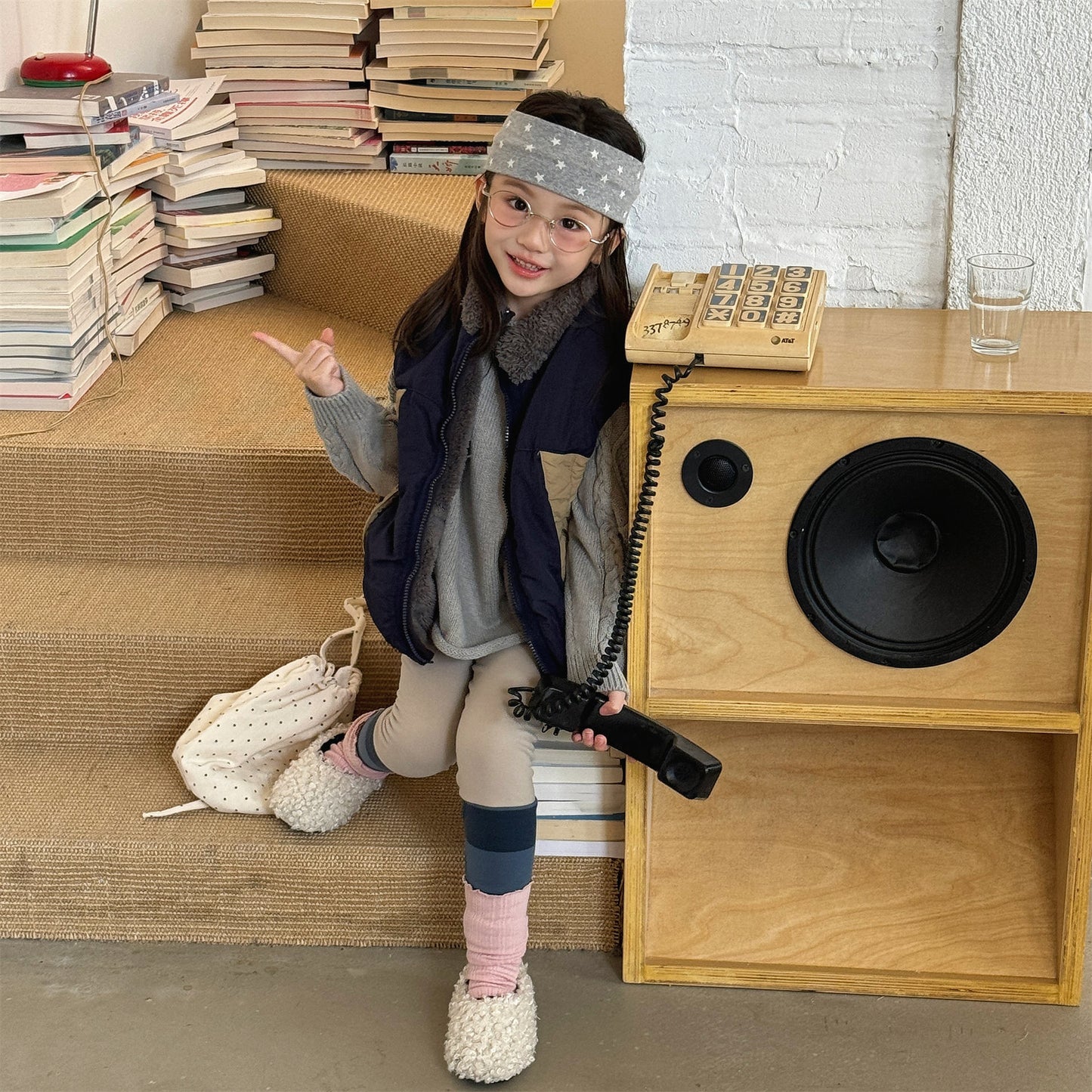 ベスト パッチワークベスト 裏ボアフリース スタンドカラー【mh0011920】