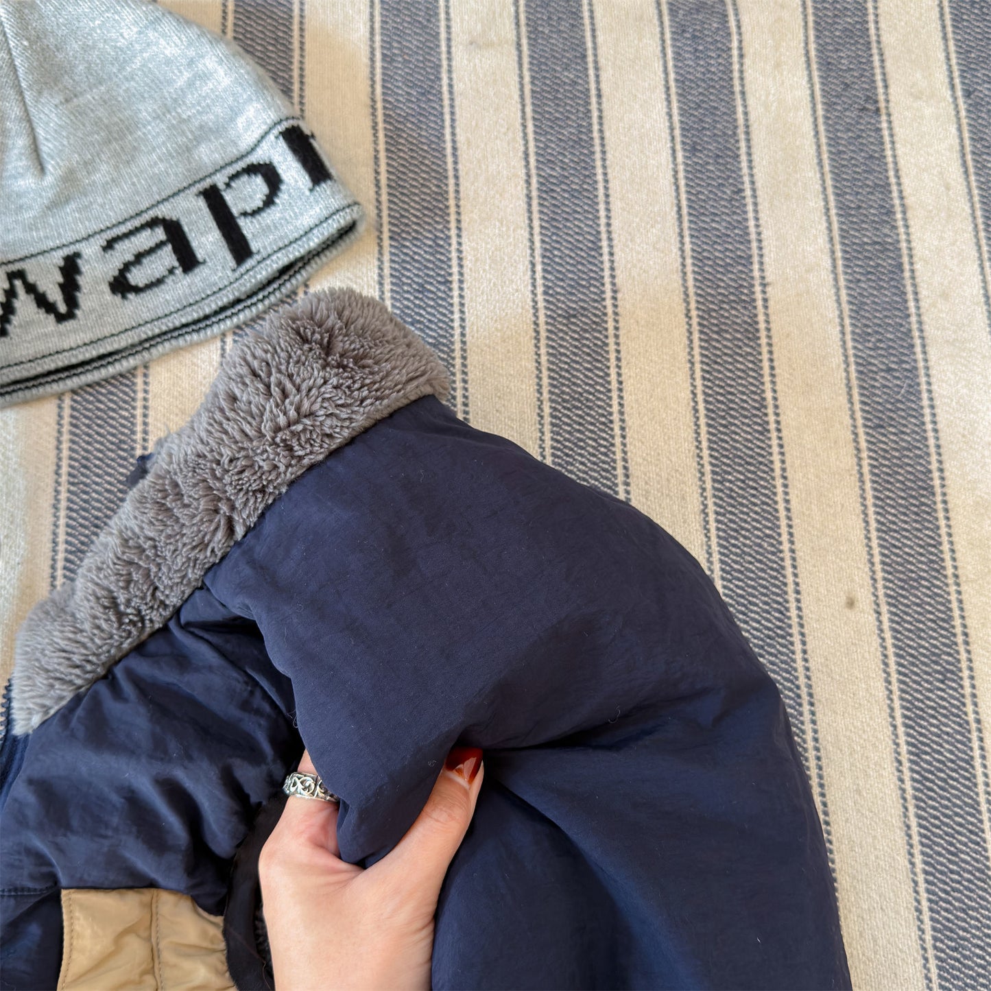 ベスト パッチワークベスト 裏ボアフリース スタンドカラー【mh0011920】