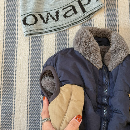 ベスト パッチワークベスト 裏ボアフリース スタンドカラー【mh0011920】