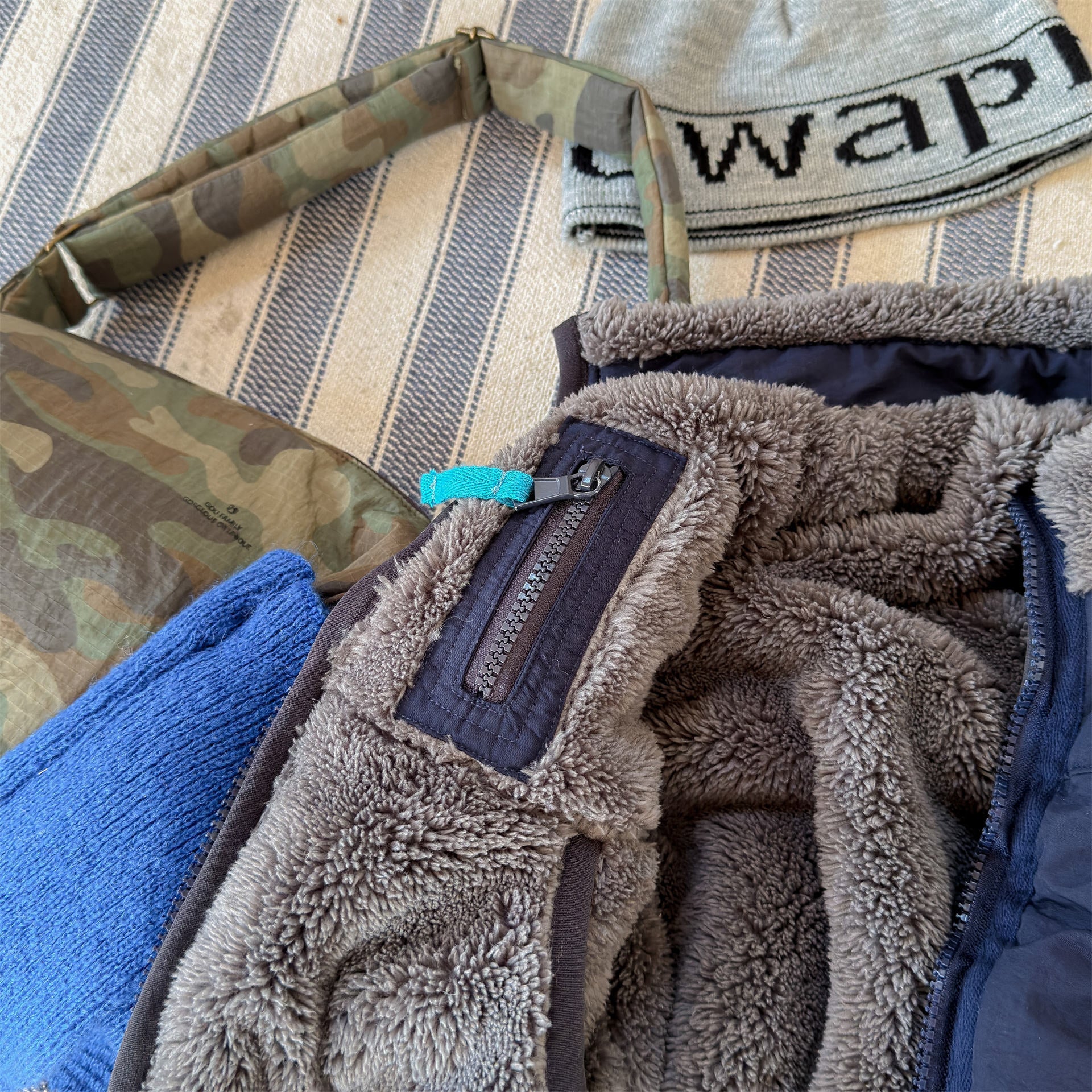 ベスト パッチワークベスト 裏ボアフリース スタンドカラー【mh0011920】