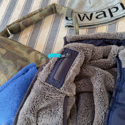 ベスト パッチワークベスト 裏ボアフリース スタンドカラー【mh0011920】