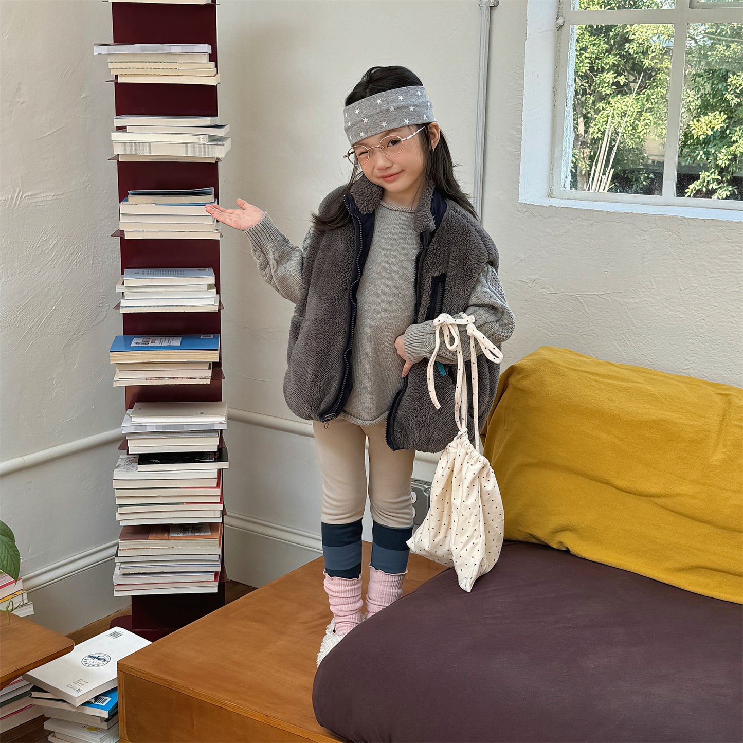 ベスト パッチワークベスト 裏ボアフリース スタンドカラー【mh0011920】