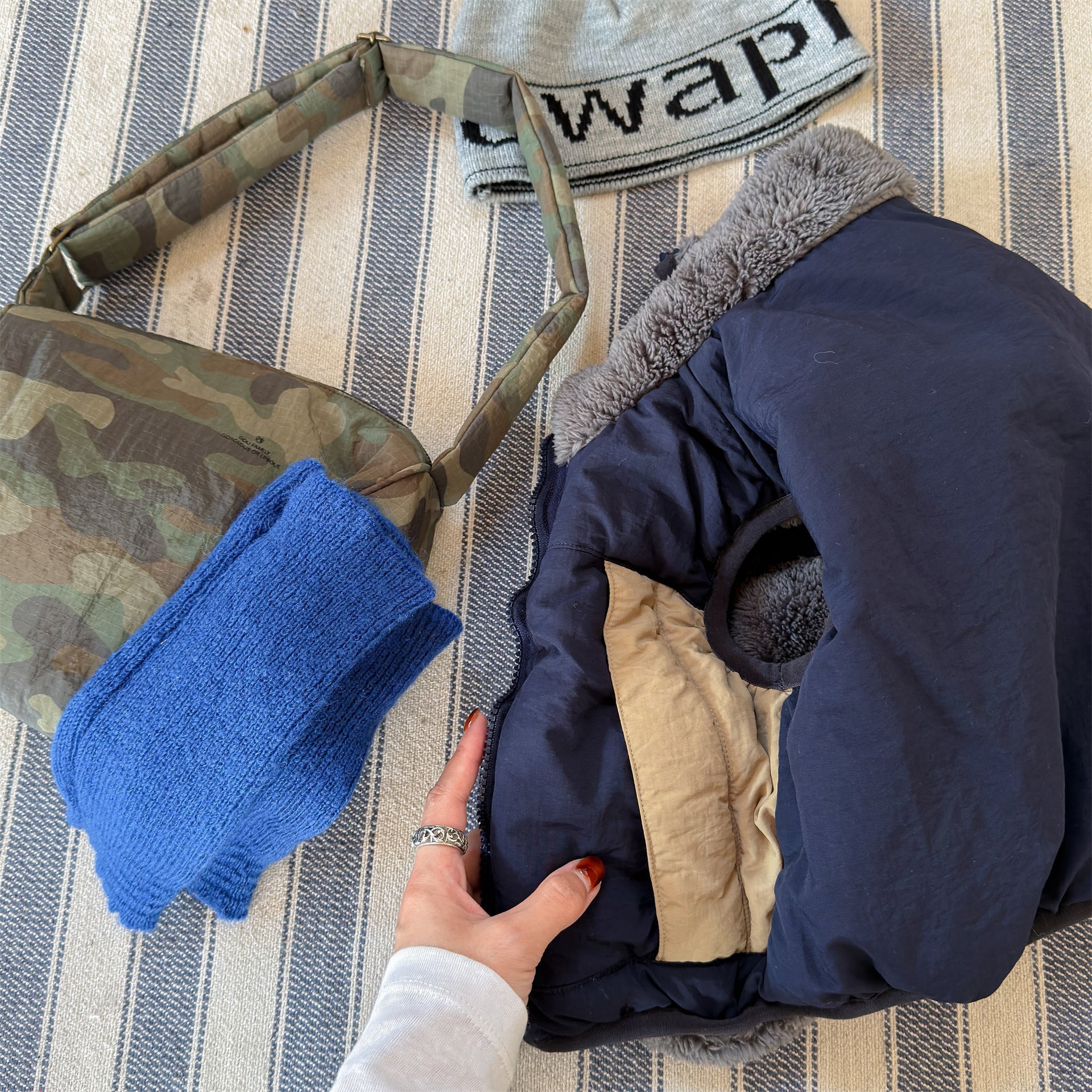 ベスト パッチワークベスト 裏ボアフリース スタンドカラー【mh0011920】