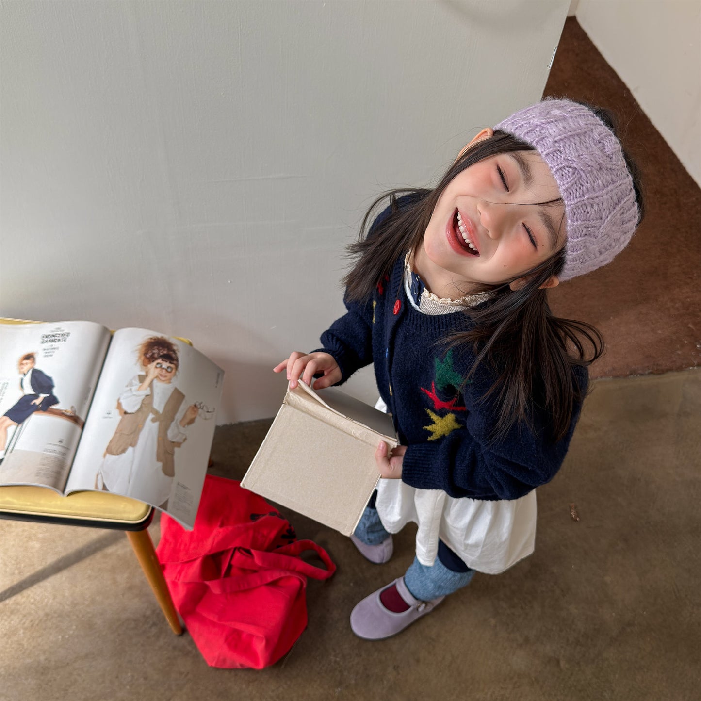 カーディガン・パーカー ニットカーディガン 厚手 カラフルスター 星 セーター【mh0011921】