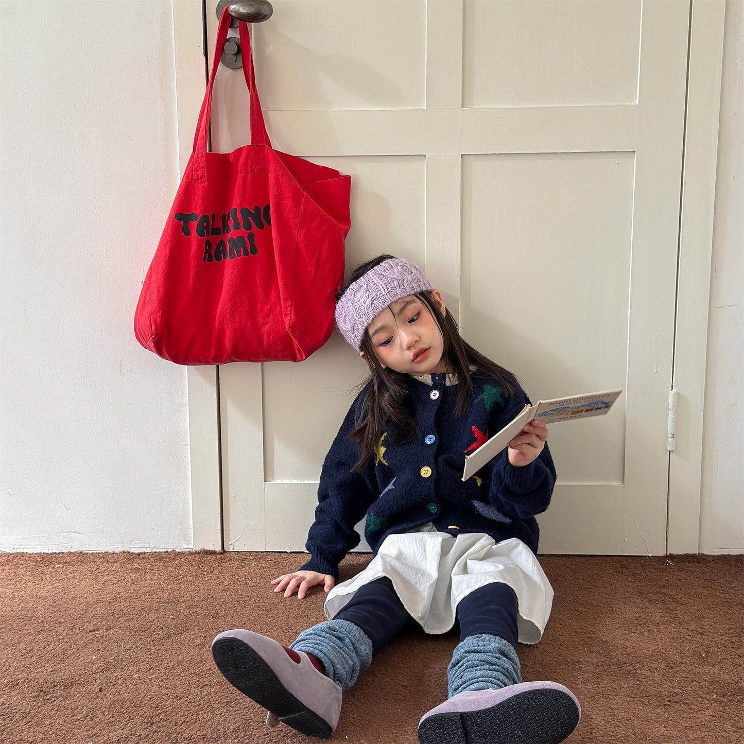 カーディガン・パーカー ニットカーディガン 厚手 カラフルスター 星 セーター【mh0011921】