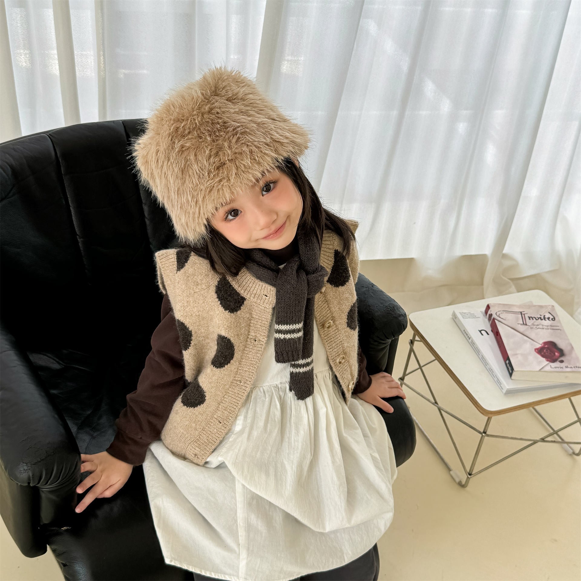 ベスト ニットベスト コインドット 水玉 前あき【mh0011922】