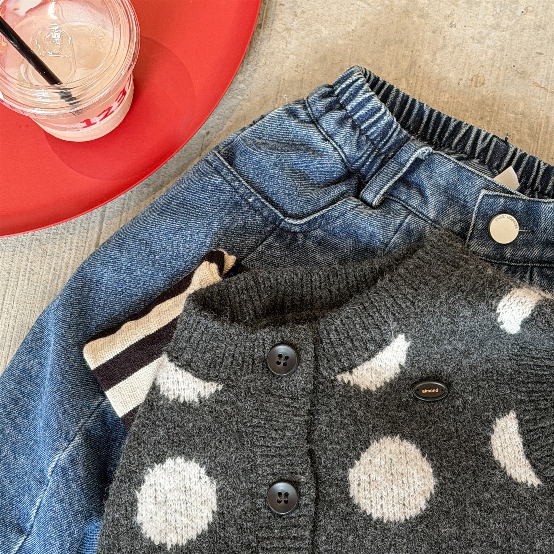 ベスト ニットベスト コインドット 水玉 前あき【mh0011922】