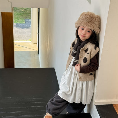 ベスト ニットベスト コインドット 水玉 前あき【mh0011922】