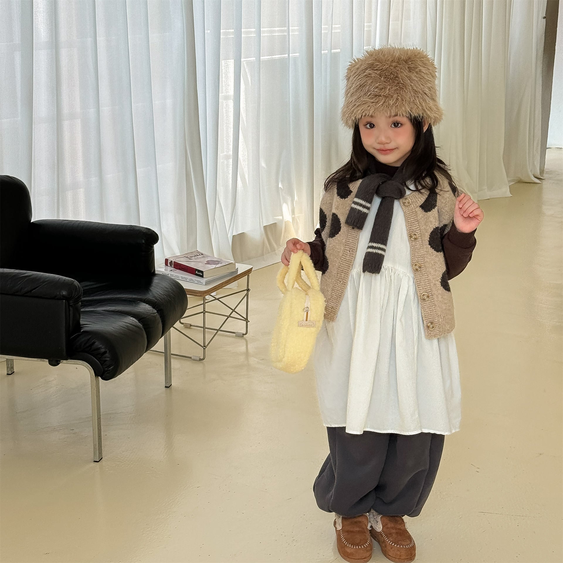 ベスト ニットベスト コインドット 水玉 前あき【mh0011922】