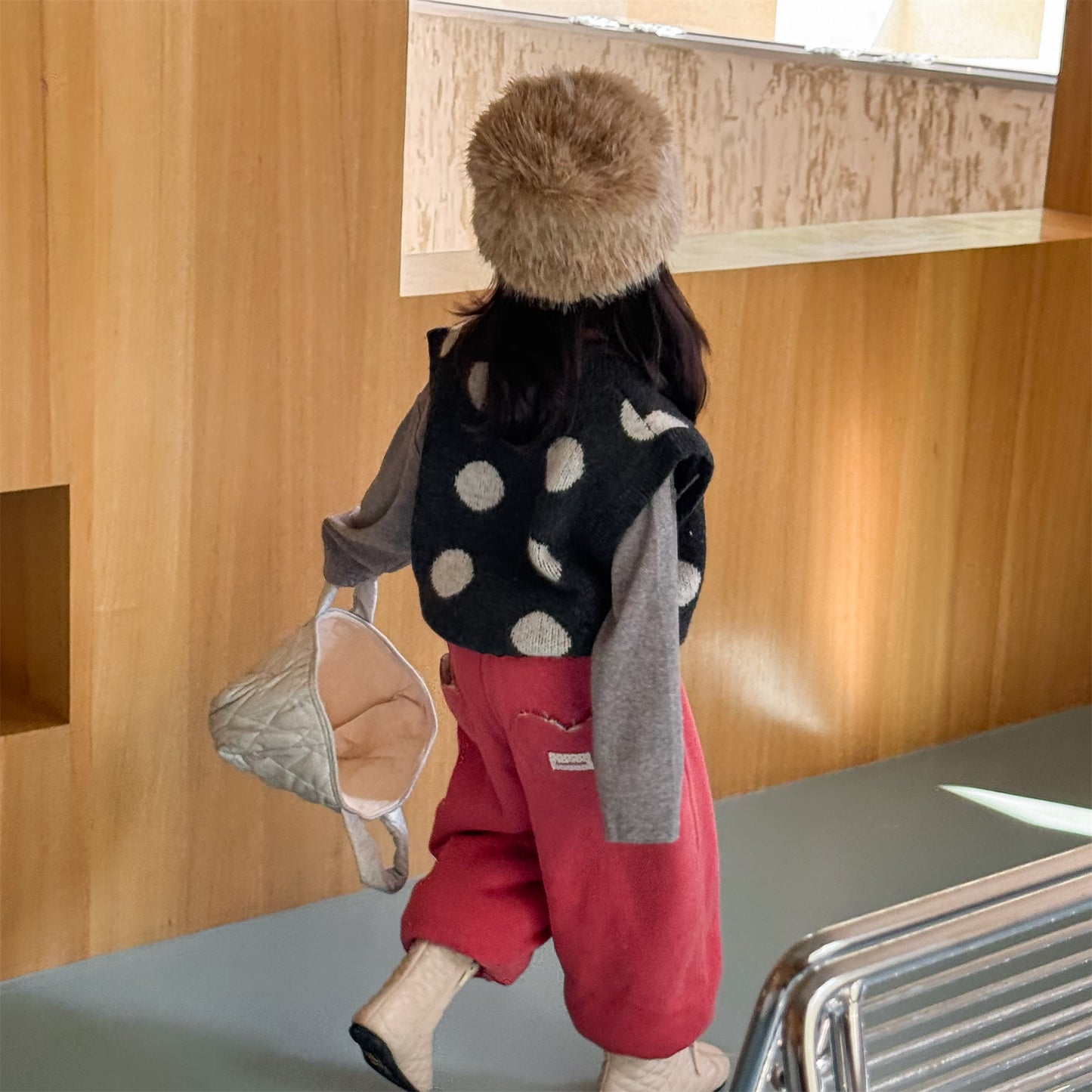 ベスト ニットベスト コインドット 水玉 前あき【mh0011922】