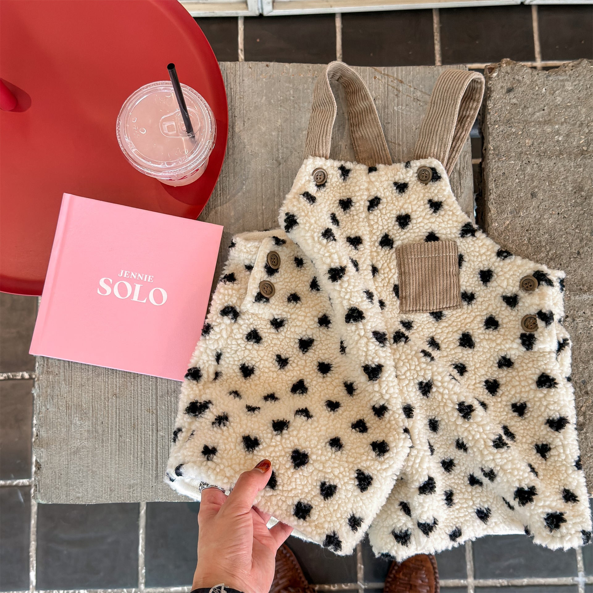 サロペットパンツ・サスペンダーパンツ ハートフリースサロペット ショートサスペンダーパンツ【mh0011923】