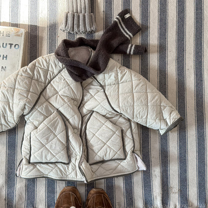 ショートコート・ジャケット・ジャンパー キルトジャケット ノーカラー キルティング アウター【mh0011924】