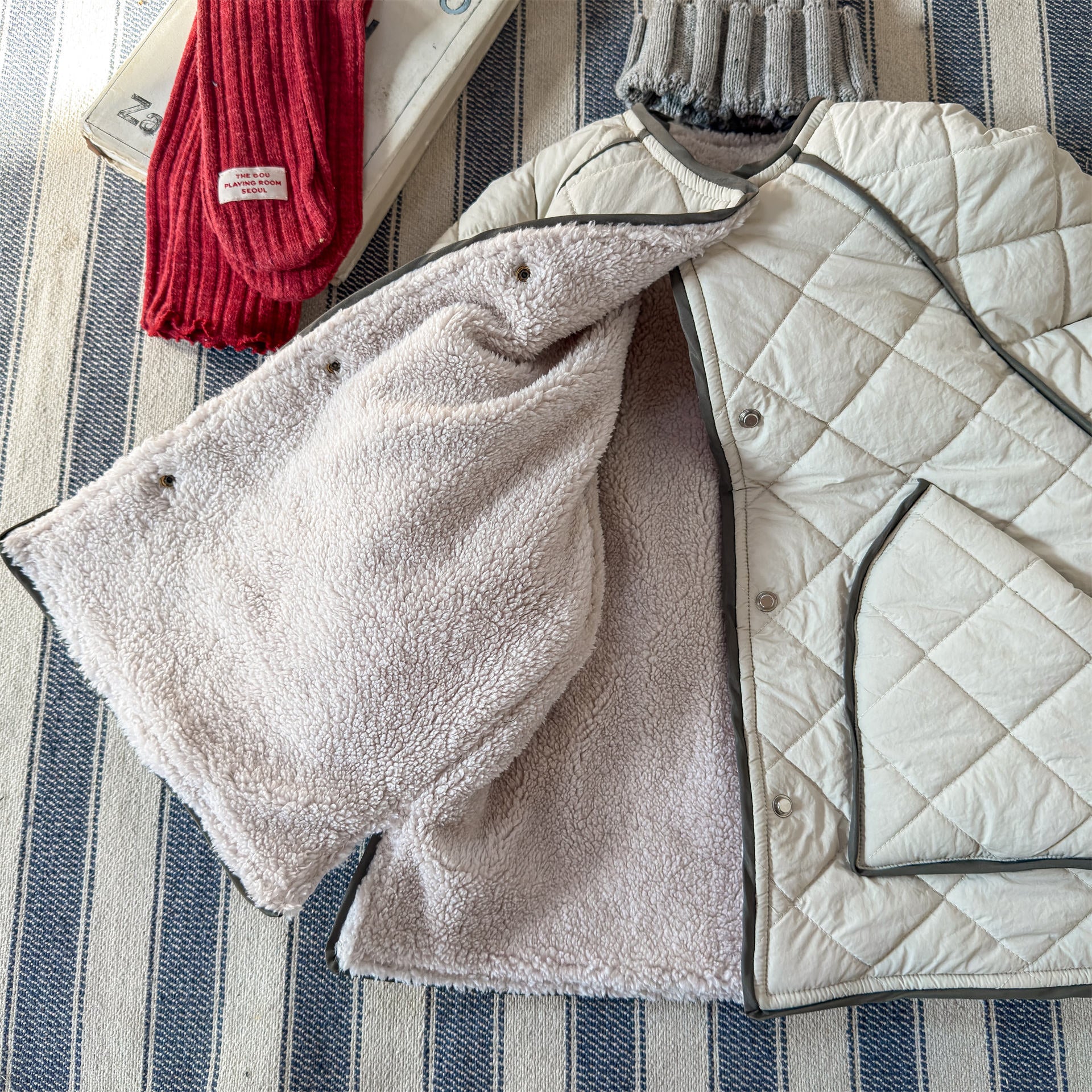 ショートコート・ジャケット・ジャンパー キルトジャケット ノーカラー キルティング アウター【mh0011924】