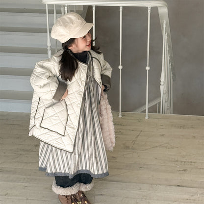 ショートコート・ジャケット・ジャンパー キルトジャケット ノーカラー キルティング アウター【mh0011924】