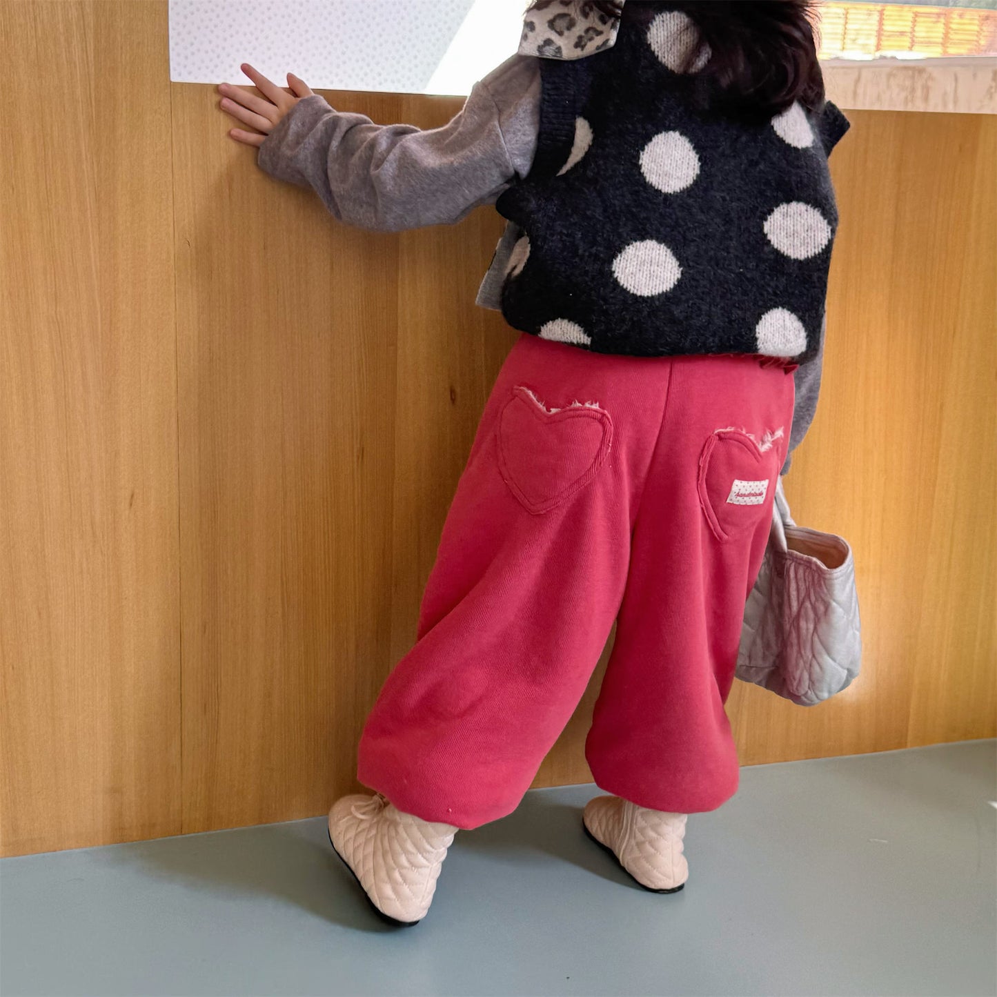 ロングパンツ・スウェットパンツ ハートポケットスウェットパンツ ジョガーパンツ 裏起毛【mh0011925】