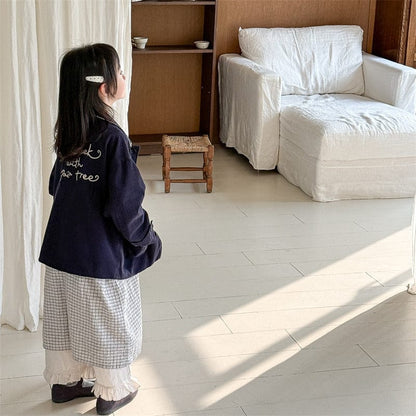 ショートコート・ジャケット・ジャンパー Navy / 80cm キッズアウター お絵描き刺繍ステッチコートジャケット【mh0008999】