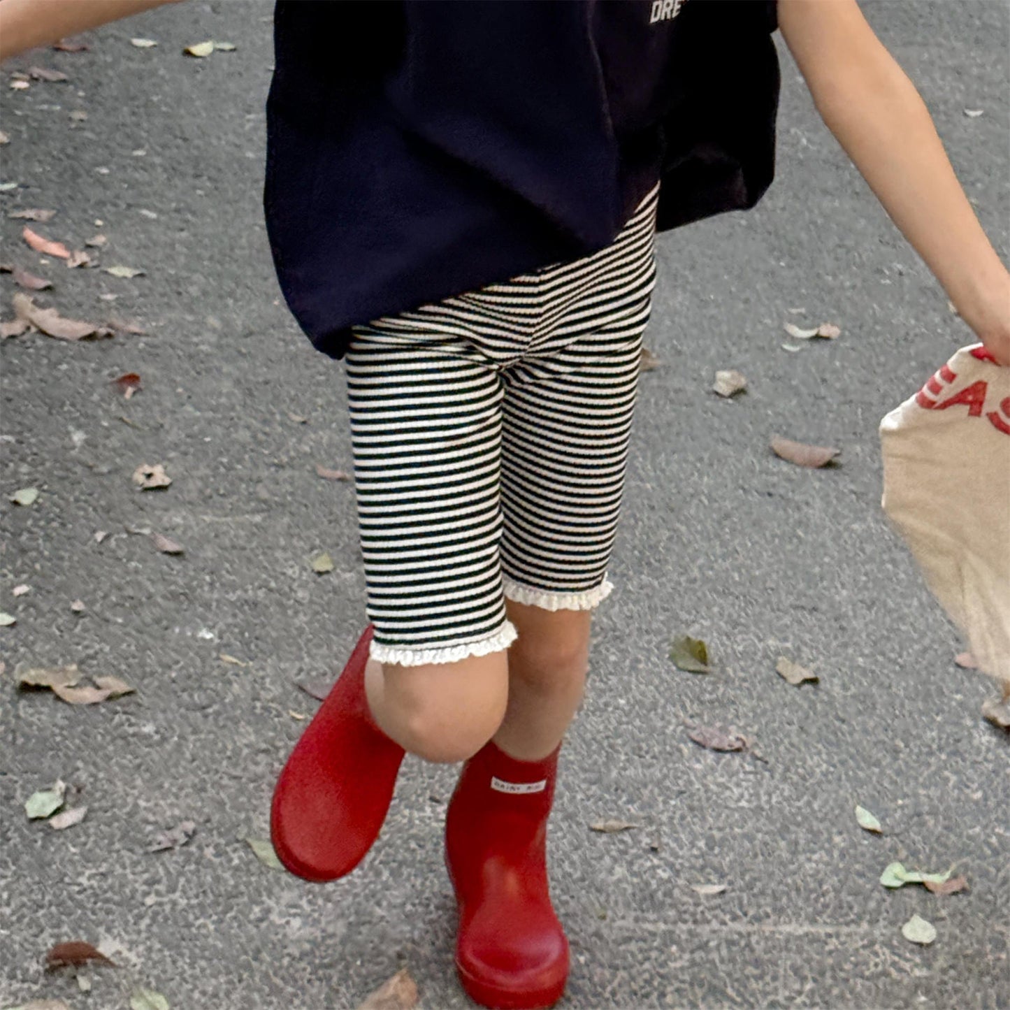 レギンスパンツ Navy / 80cm ボーダーハーフレギンスパンツ【mh0010131】