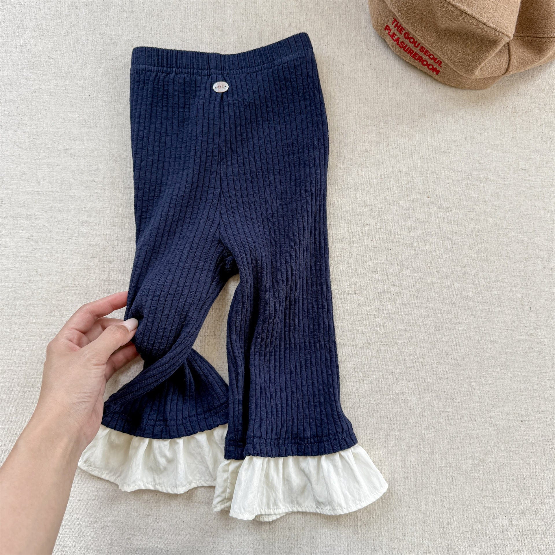 レギンスパンツ Navy / 80cm 裾フリルフレアレギンスパンツ【mh0010623】