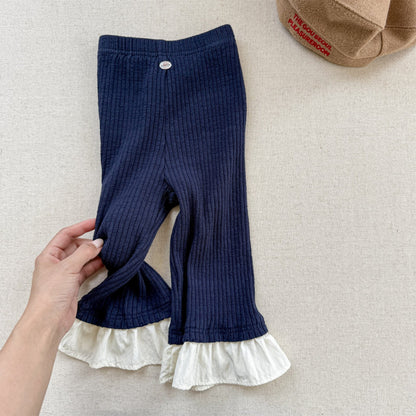 レギンスパンツ Navy / 80cm 裾フリルフレアレギンスパンツ【mh0010623】