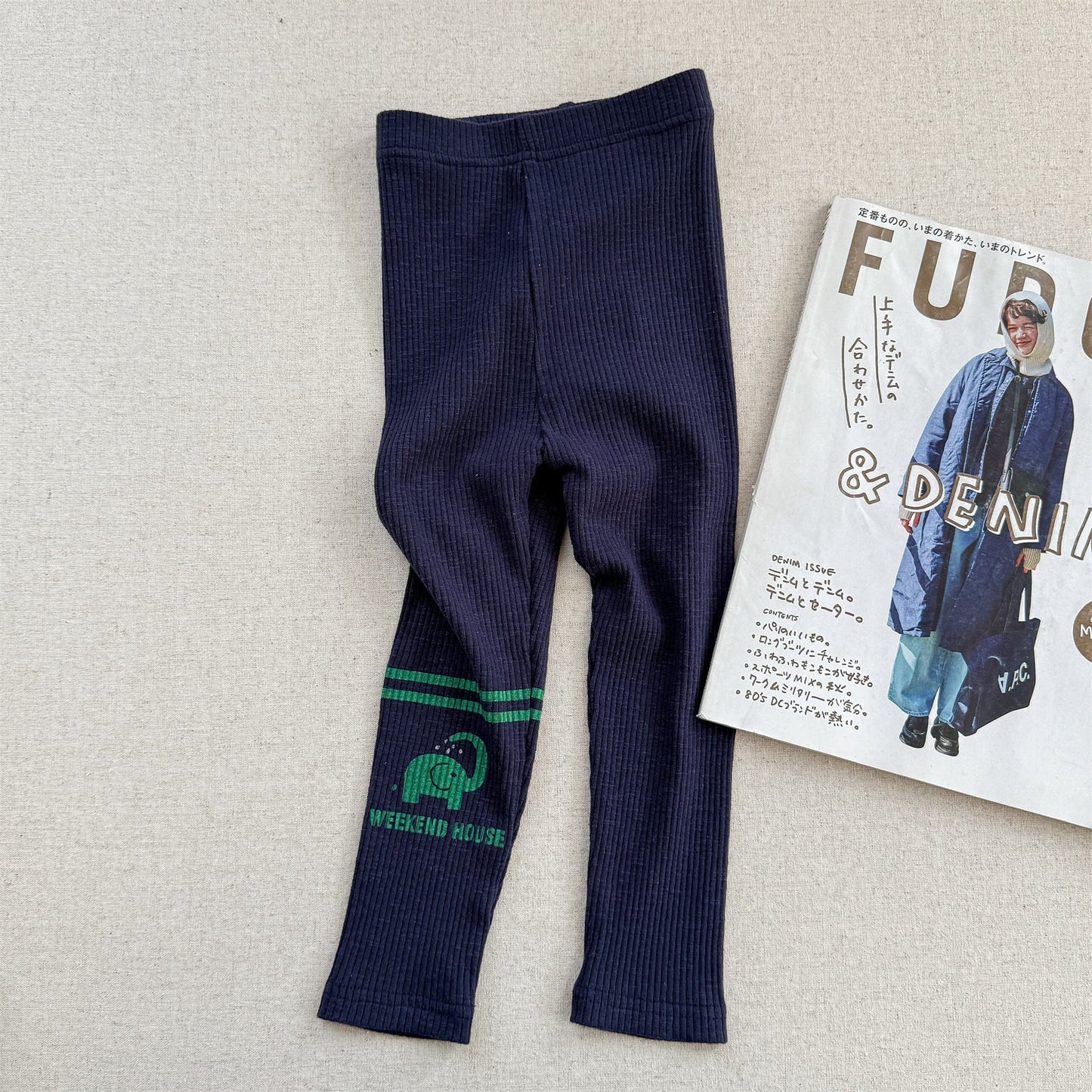 レギンスパンツ Navy / 80cm ねこ/ネズミプリントレギンスパンツ【mh0010634】