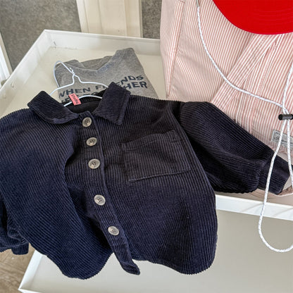 長袖シャツ・ブラウス Navy / 80cm コーデュロイシャツジャケット シャツコート【mh0010804】